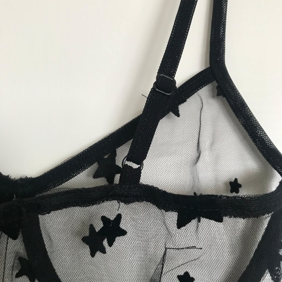 New SHEER VELVET STARS BODY SUIT S/XS - Picture 5 of 8